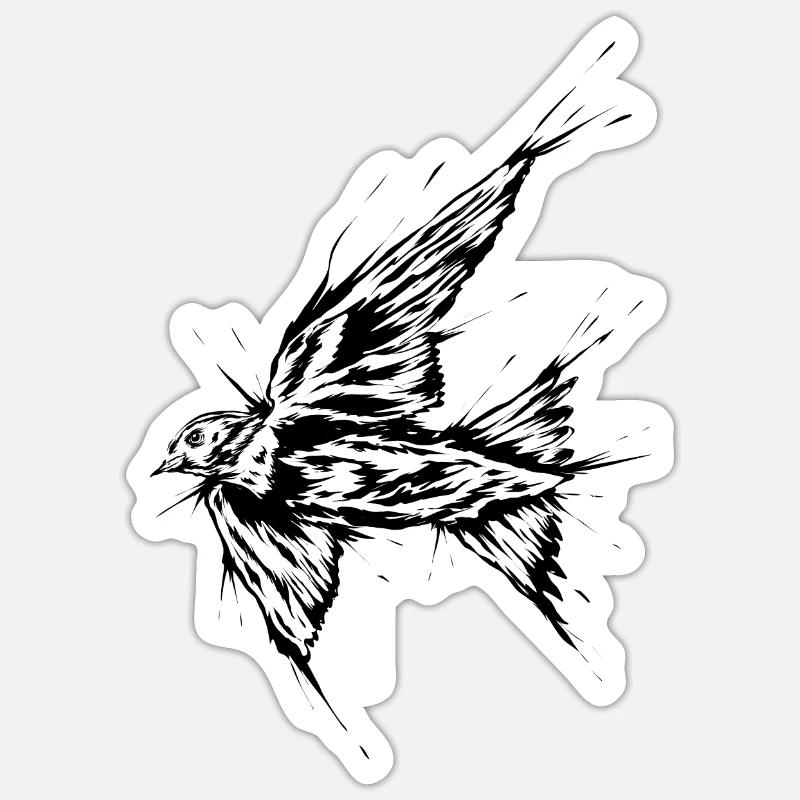 Oiseau mouette - Sticker taille S (10 x 10 cm) - blanc mat