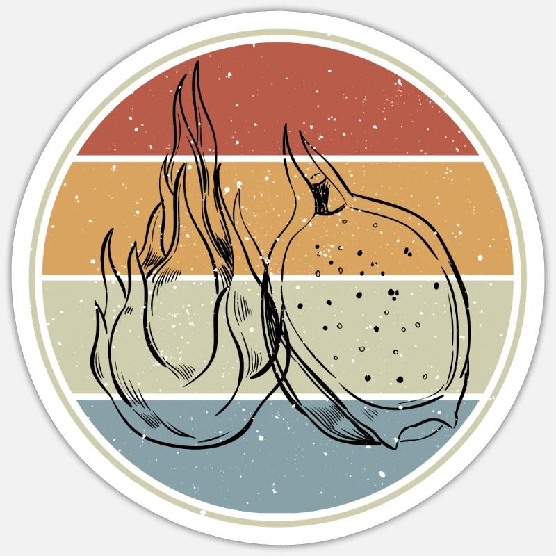 Drachenfrucht - Sticker Größe S (10 x 10 cm) - Mattweiß