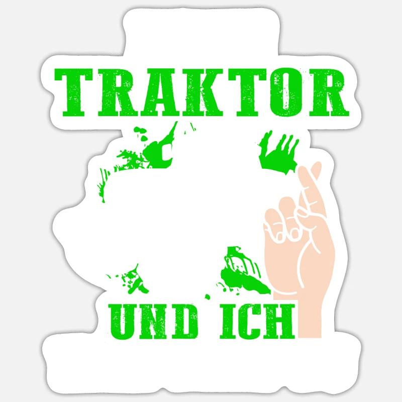 Mein Traktor Und Ich Wir Sind So - Sticker Größe S (10 x 10 cm) - Mattweiß