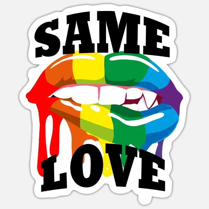 Même amour - Sticker taille S (10 x 10 cm) - blanc mat