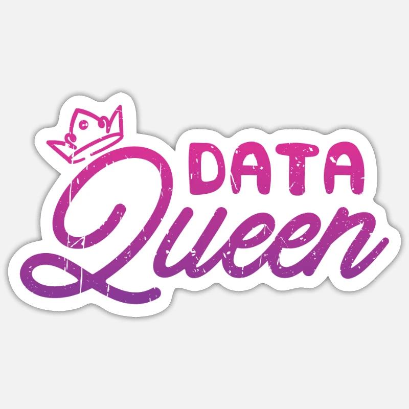 Data Queen - codage - Sticker taille S (10 x 10 cm) - blanc mat