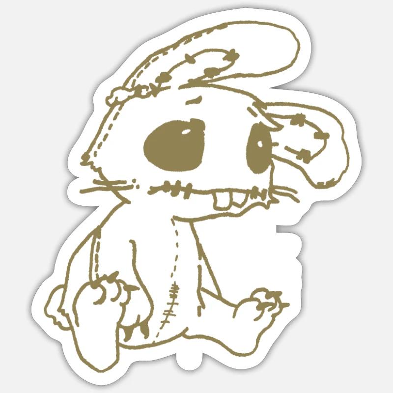 Sad Rabbit - funny emo Sticker size S (10 x 10 cm)