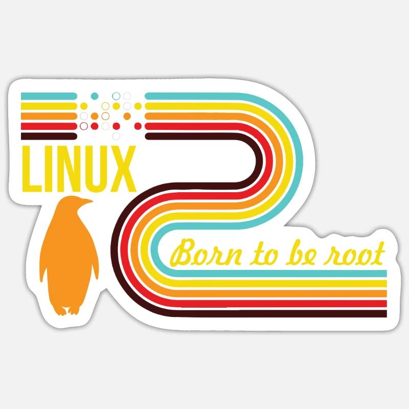 Born To Be Root Linux Nerd Geek Coding - Sticker Größe S (10 x 10 cm) - Mattweiß