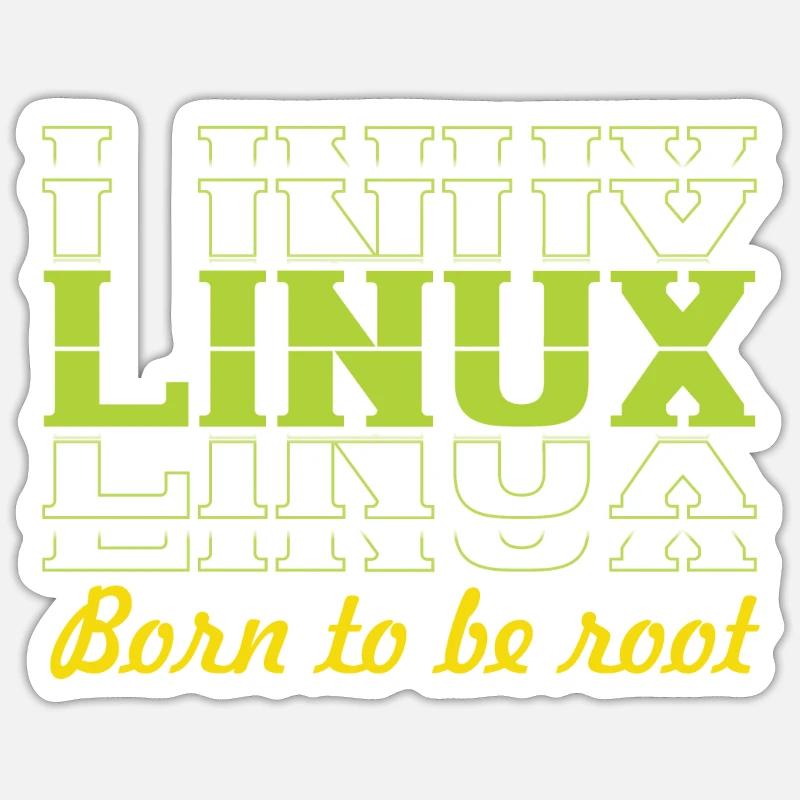 Linux Retro Vintage né pour être root pour les nerds Sticker taille S (10 x 10 cm)