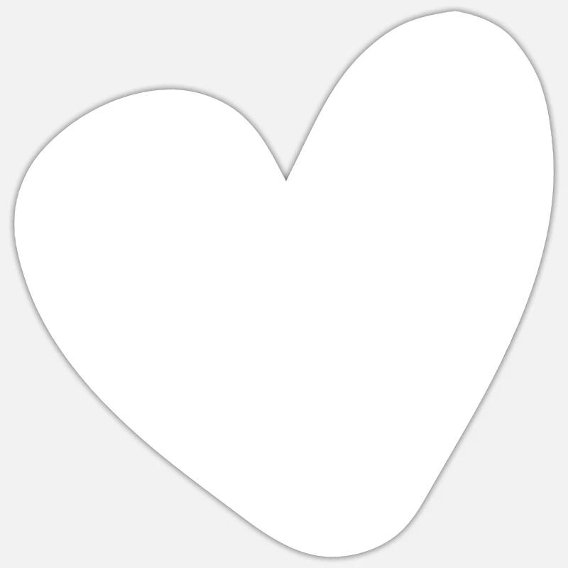 Weisses Herz Einfaches Design - Sticker Größe S (10 x 10 cm) - Mattweiß