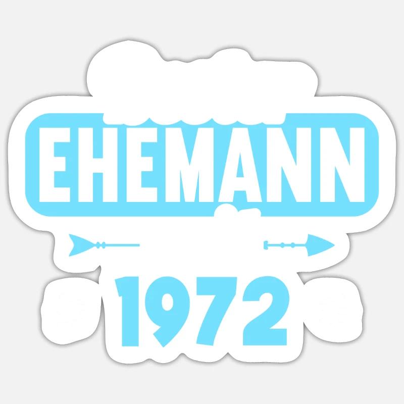 Beste Ehefrau Bester Ehemann seit 1972 Sticker Größe S (10 x 10 cm)