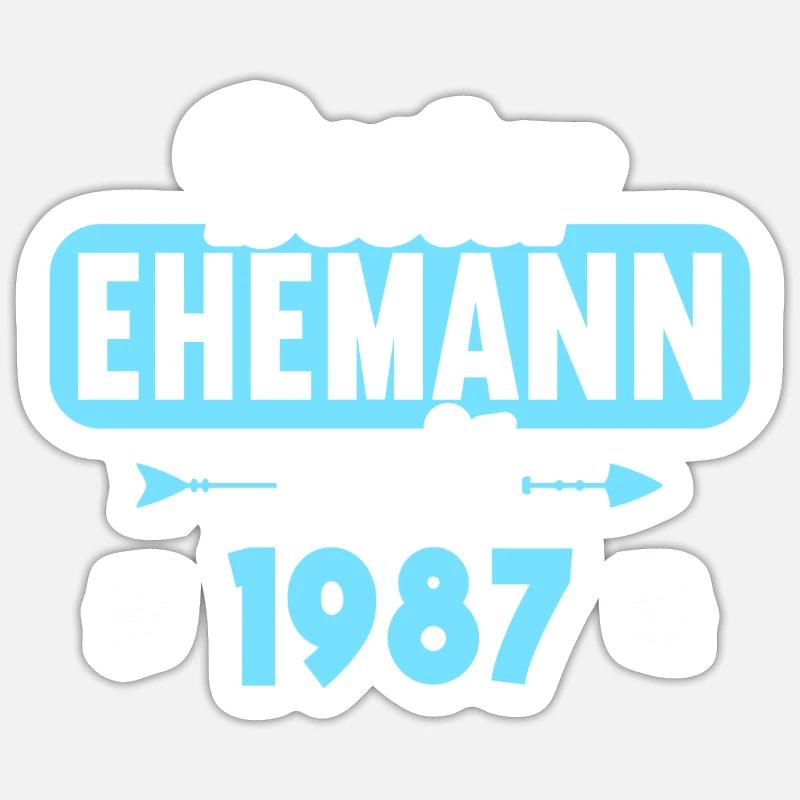Beste Ehefrau Bester Ehemann seit 1987 Sticker Größe S (10 x 10 cm)