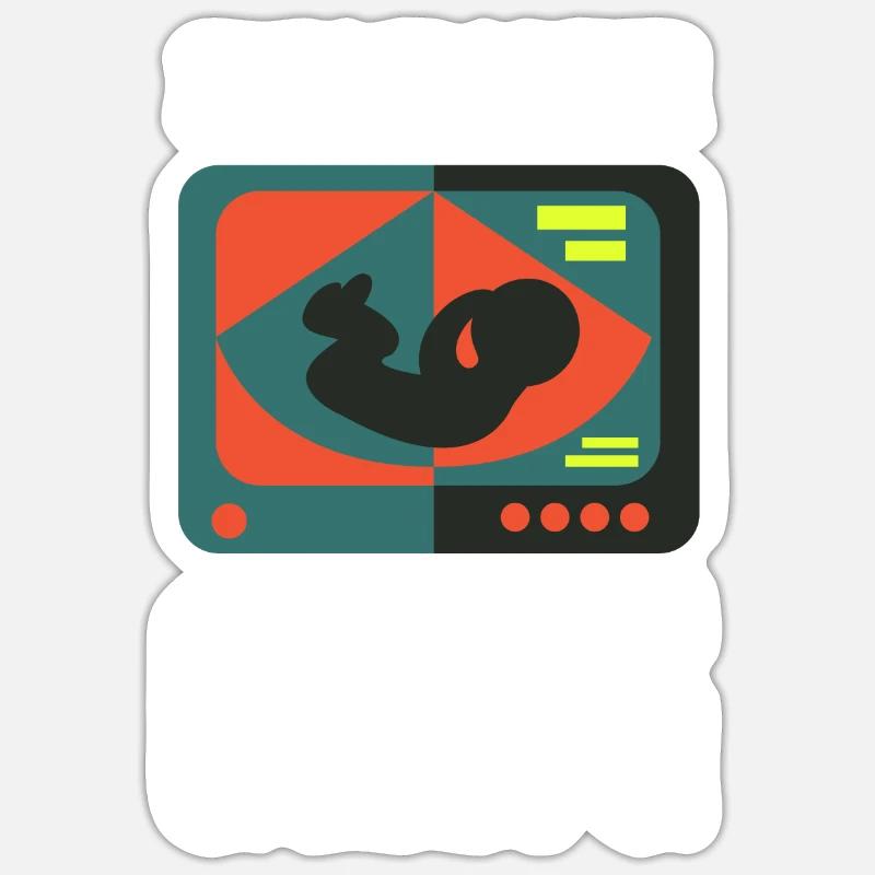 Échographiste Échographie Échographie Échographie - Sticker taille S (10 x 10 cm) - blanc mat