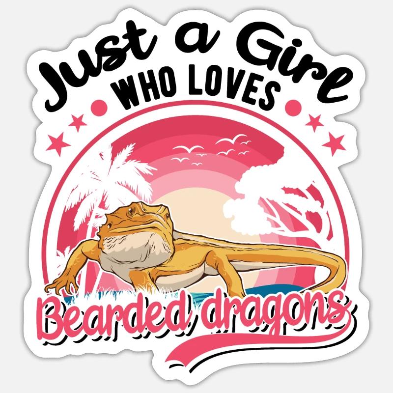 Bartagame Mädchen Bearded Dragon Sticker Größe S (10 x 10 cm)