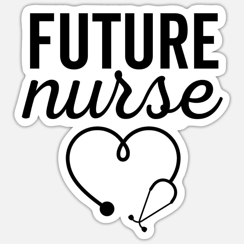 Future infirmière - Sticker taille S (10 x 10 cm) - blanc mat