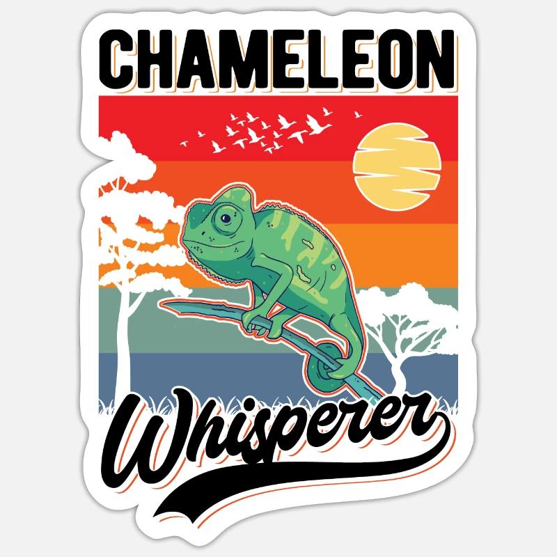 Chamäleon Flüsterer Chameleon Whisperer - Sticker taille S (10 x 10 cm) - blanc mat