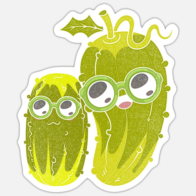 Cool Sunglasses Vegetable Gift Idea Cucumber - Sticker size S (10 x 10 cm) - white matte
