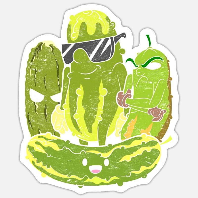 Gürkchen Cucumber Pickle Vegetable Cucumber - Sticker size S (10 x 10 cm) - white matte