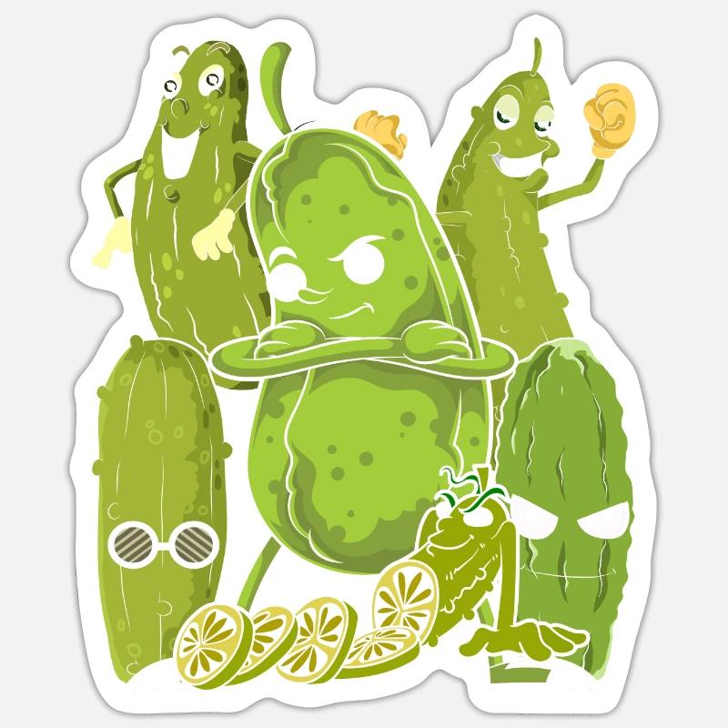 Vegetarian Vegetable Gift Gürkchen Cucumber - Sticker size S (10 x 10 cm) - white matte