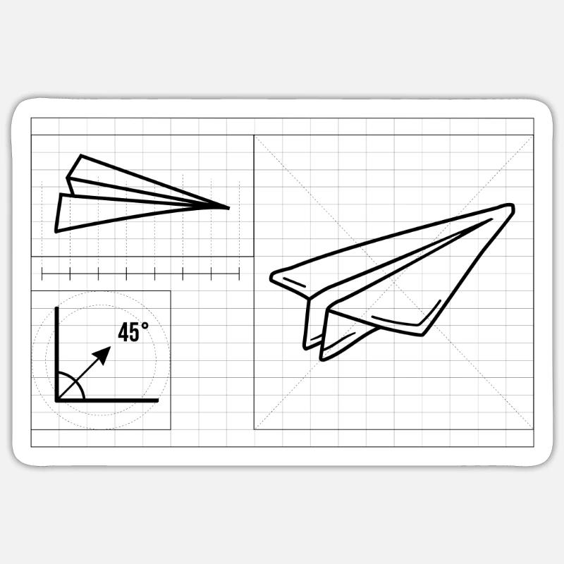 Paper Airplane Pilot Math Teacher Engineer Sticker size S (10 x 10 cm)