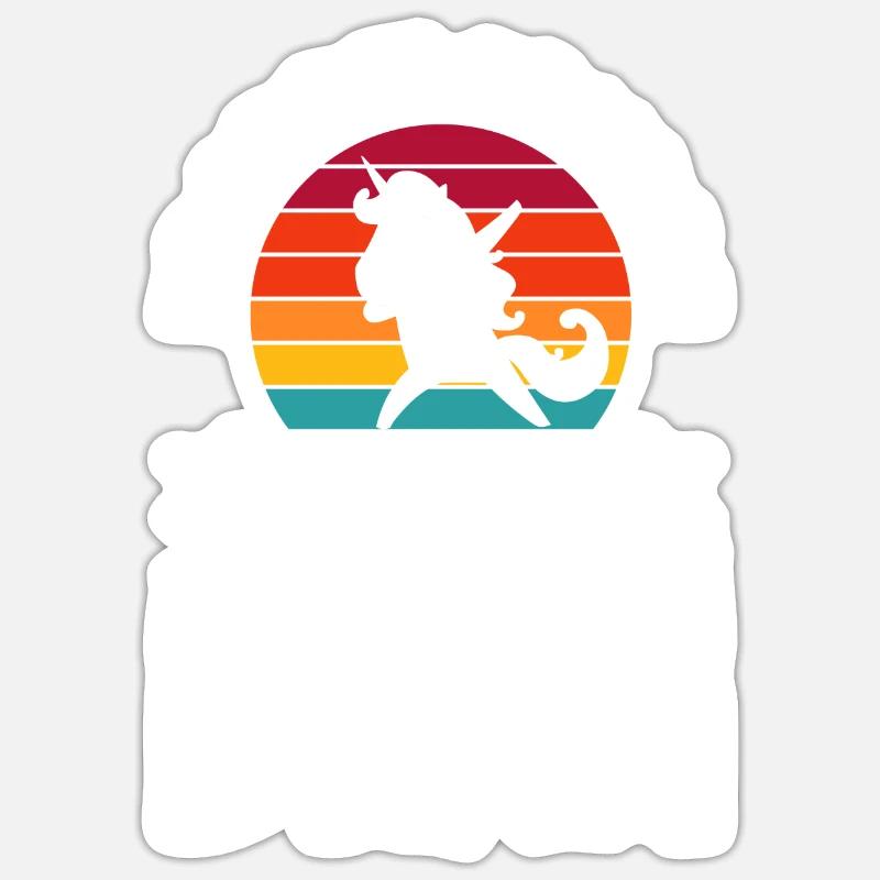 Kindergarten Einhorn Kindergartenanfänger Geschenk - Sticker Größe S (10 x 10 cm) - Mattweiß