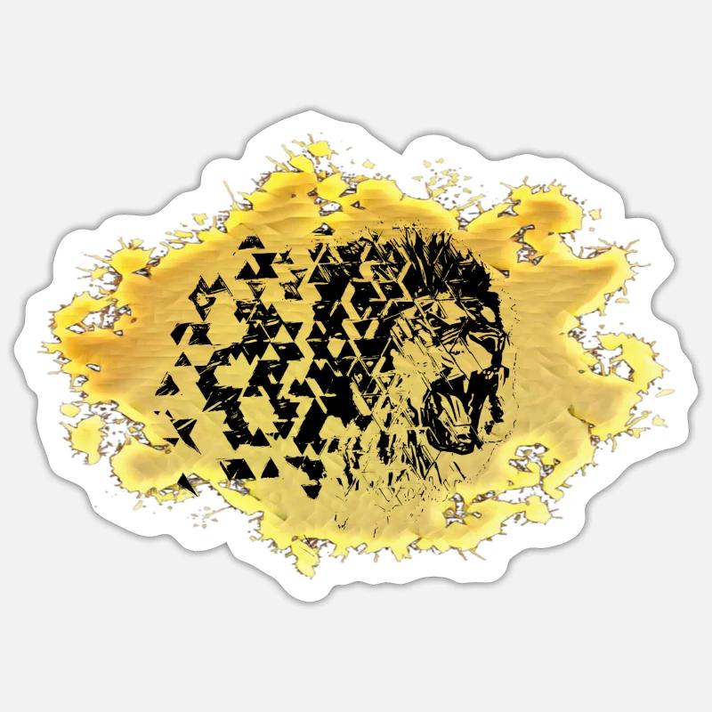 Löwe - Sticker Größe S (10 x 10 cm) - Mattweiß
