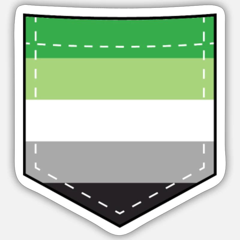 LGBTQ Aromantic Pride Flag Pocket - Sticker Größe S (10 x 10 cm) - Mattweiß