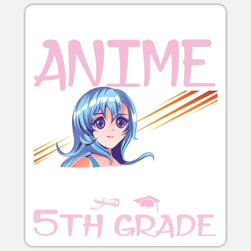 5th grade Graduation anime Graduate elementary Sticker size S (10 x 10 cm)