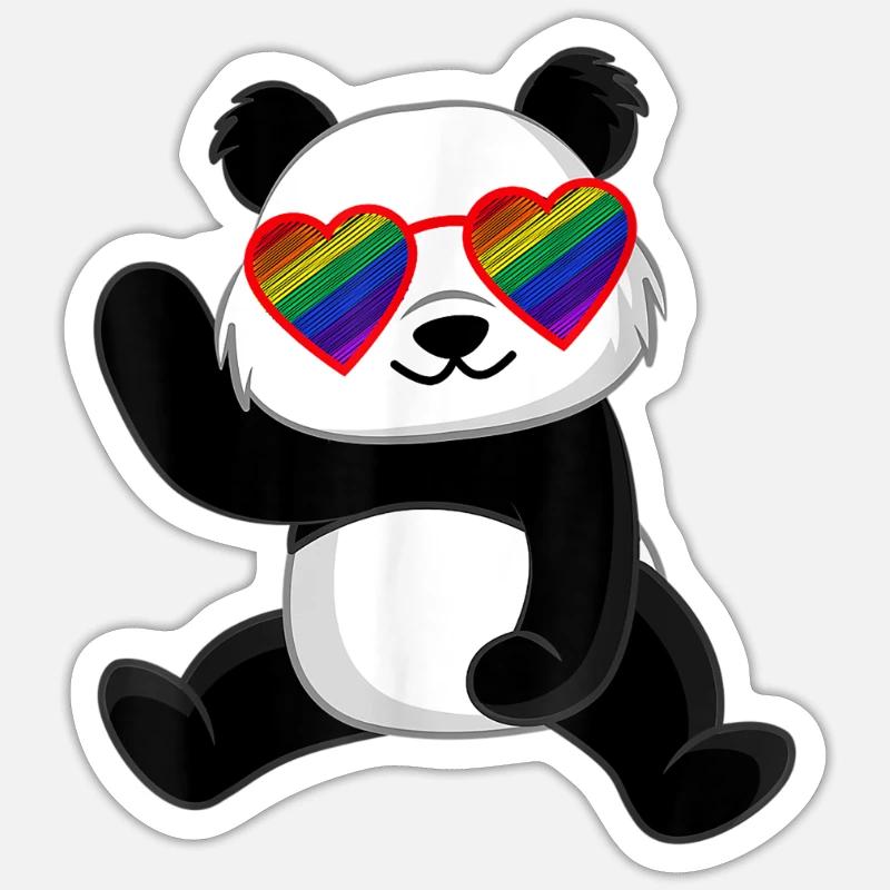Panda Regenbogen LGBTQ Pride Regenbogenfahne CSD Sticker Größe S (10 x 10 cm)
