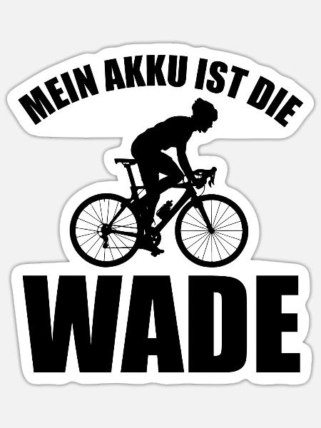 Mein Akku ist die Wade 2 - - Sticker Größe S (10 x 10 cm) - Mattweiß