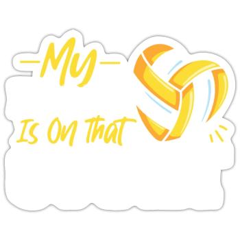 Volleyball Player Team My Heart Is - Sticker size S (10 x 10 cm) - white matte - Front