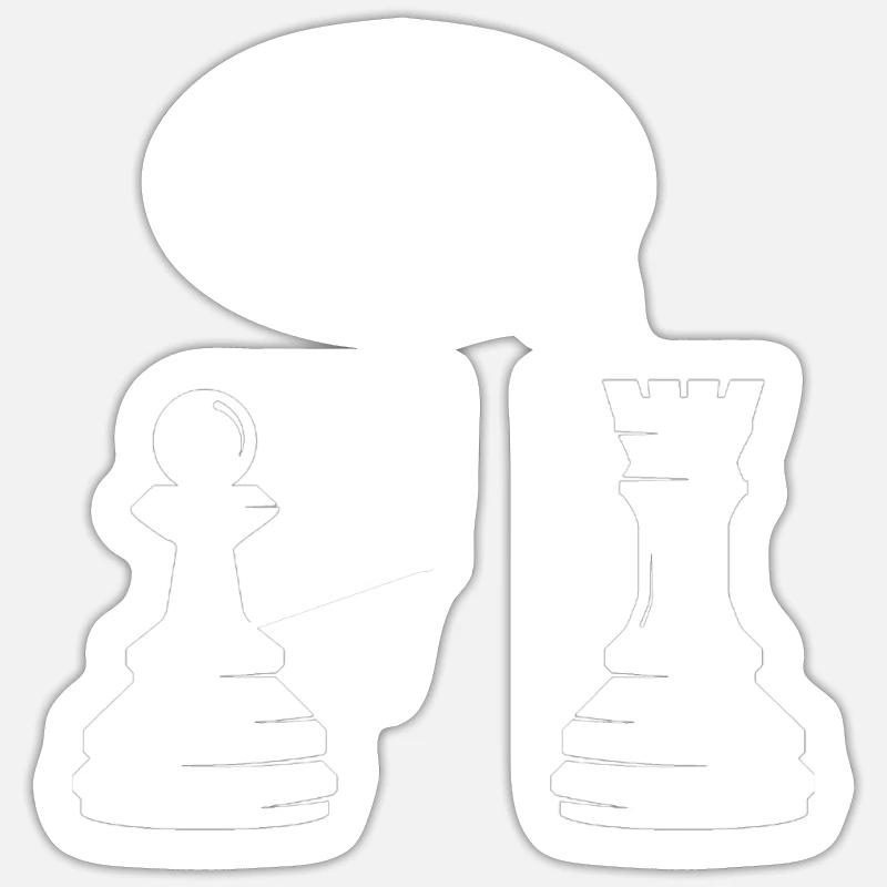 Pièces d’échecs hess Meme - Sticker taille S (10 x 10 cm) - blanc mat