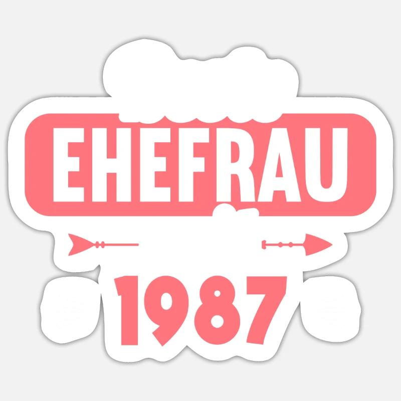 Beste Ehefrau Bester Ehemann seit 1987 Sticker Größe S (10 x 10 cm)