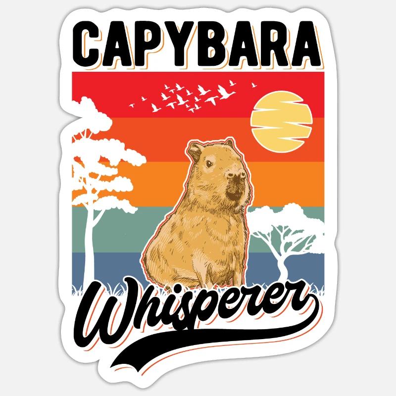 Capybara Flüsterer Capybara Whisperer Sticker taille S (10 x 10 cm)