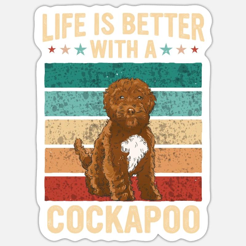 Cockapoo Hund Sticker Größe S (10 x 10 cm)