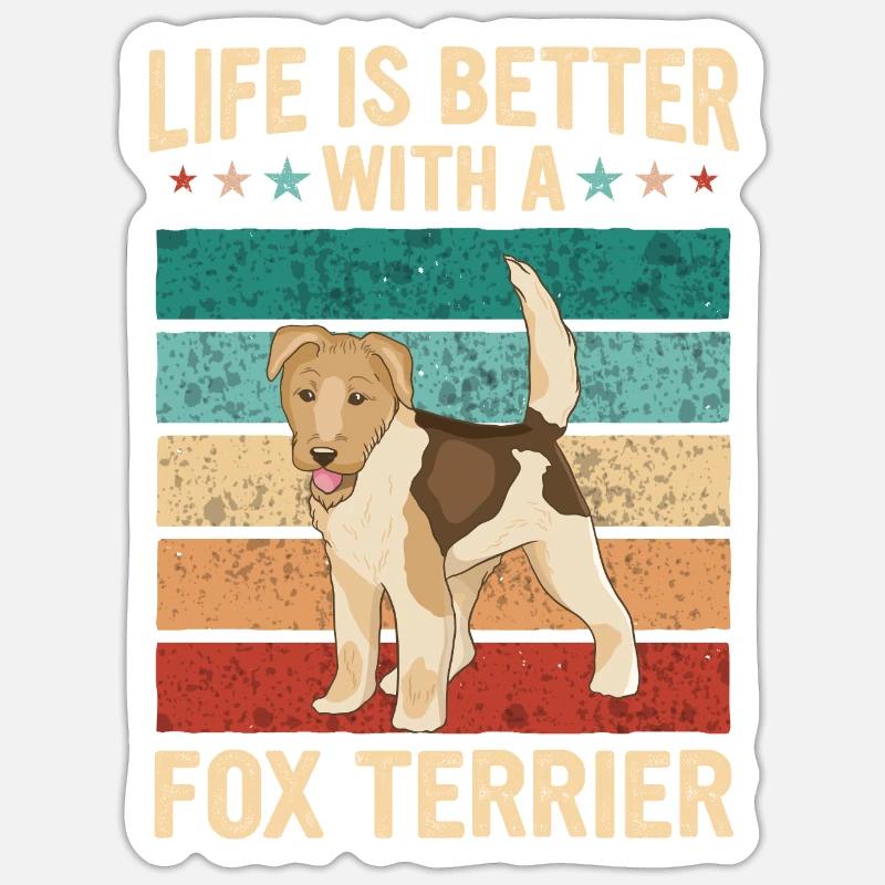 Fox Terrier Dog - Sticker size S (10 x 10 cm) - white matte