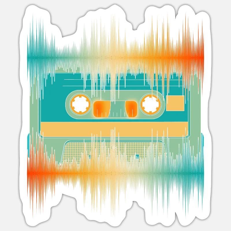 Equalizer Tontechnik Geschenk Kassette Soundwave Sticker Größe S (10 x 10 cm)