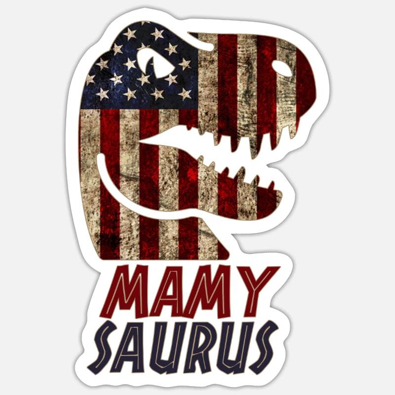 Patriotic Mamy Dinosaur Sticker size S (10 x 10 cm)