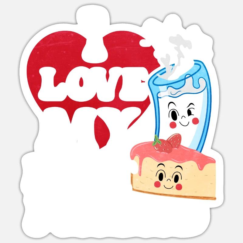 Milch Desserts Geschenk - Sticker Größe S (10 x 10 cm) - Mattweiß