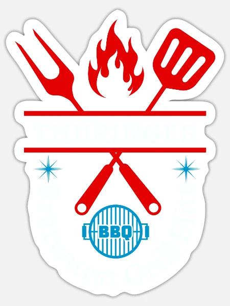 Thüringen-Thüringer Bratwurst Grill Elite - Sticker Größe S (10 x 10 cm) - Mattweiß