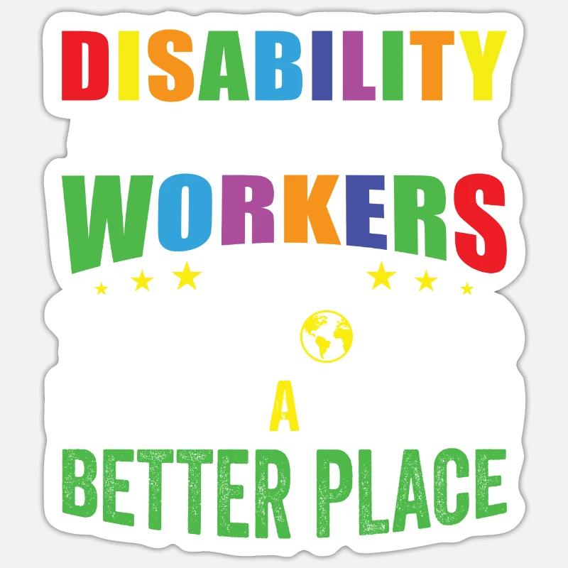 Disability Social Workers - Sticker size S (10 x 10 cm) - white matte