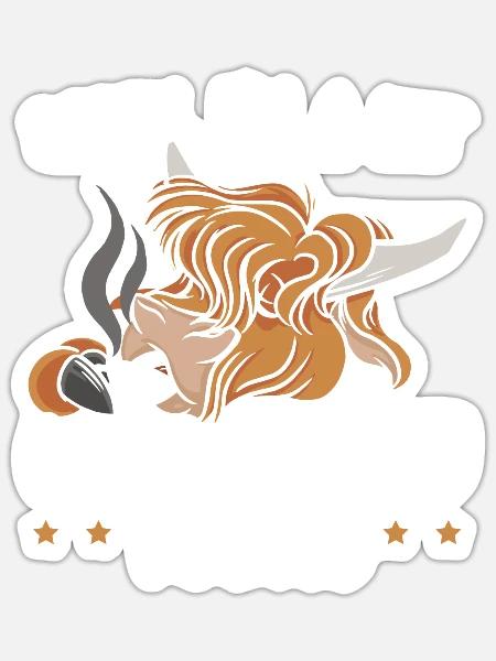 I'm A Bit Moody Today Scottist Highland Cow Lover - Sticker size S (10 x 10 cm) - white matte