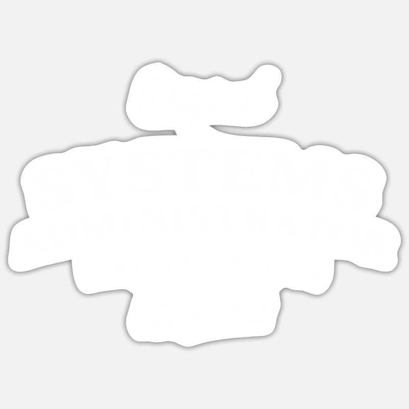 Titre du poste d’administrateur système drôle - Sticker taille S (10 x 10 cm) - blanc mat