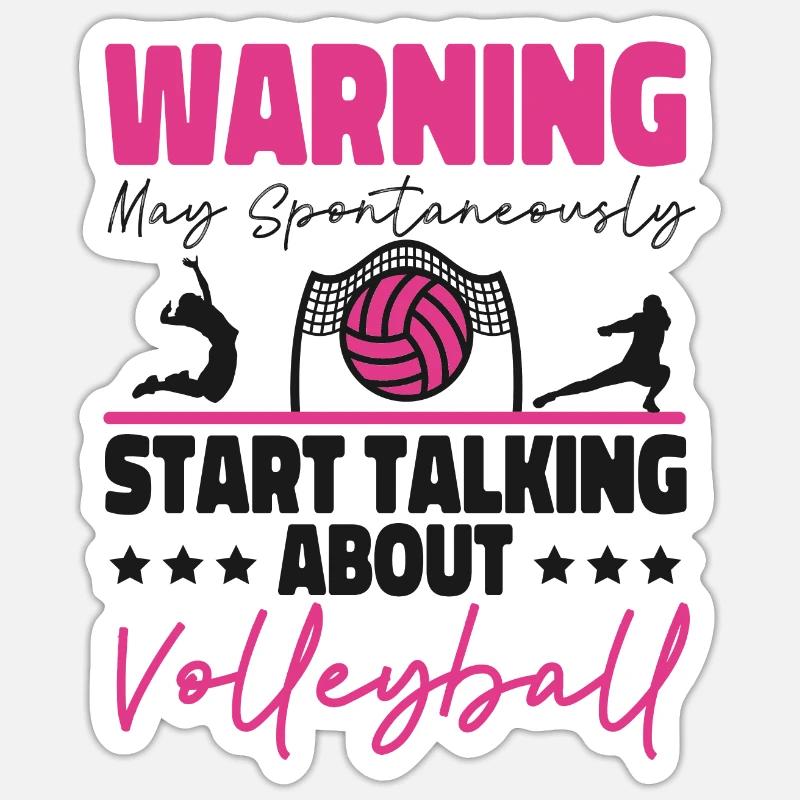 Volleyball Player Team Warning May - Sticker Größe S (10 x 10 cm) - Mattweiß