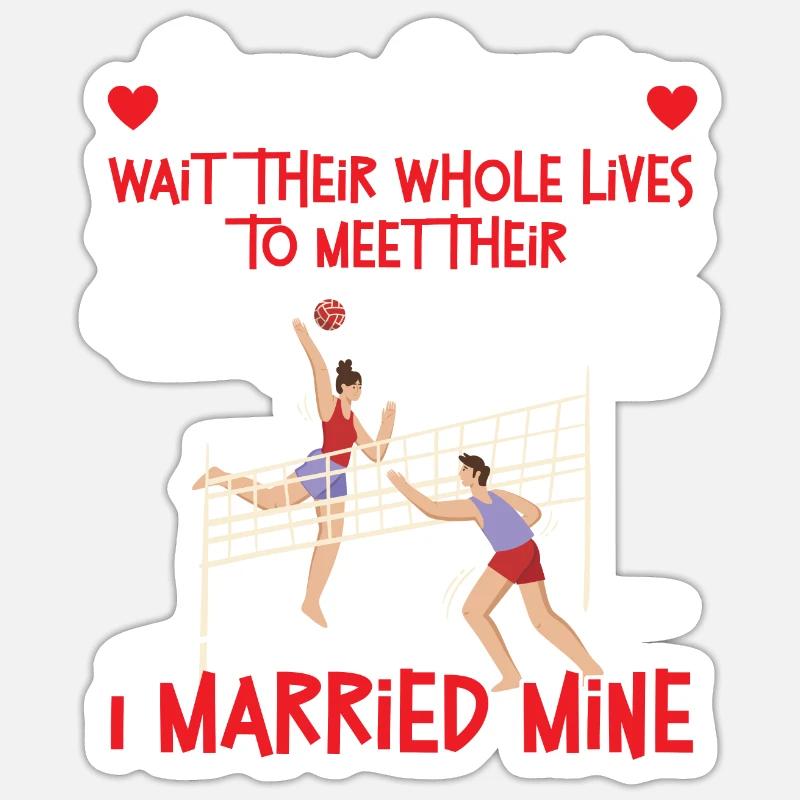 Volleyball Player Team Husband - Sticker Größe S (10 x 10 cm) - Mattweiß