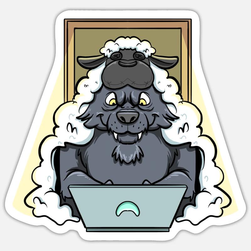 Hacker Wolf In Sheep's Clothing Cybersecurity Sticker size S (10 x 10 cm)