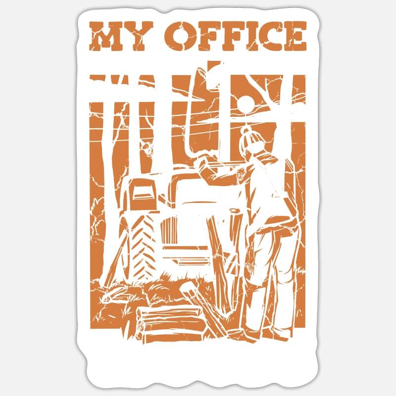 Bûcheron Whale Worker Chainsaw Axe Sticker taille S (10 x 10 cm)