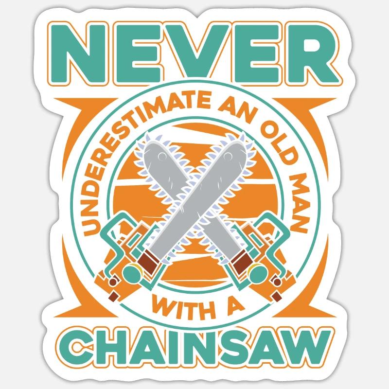 Bûcheron Whale Worker Chainsaw Axe Sticker taille S (10 x 10 cm)