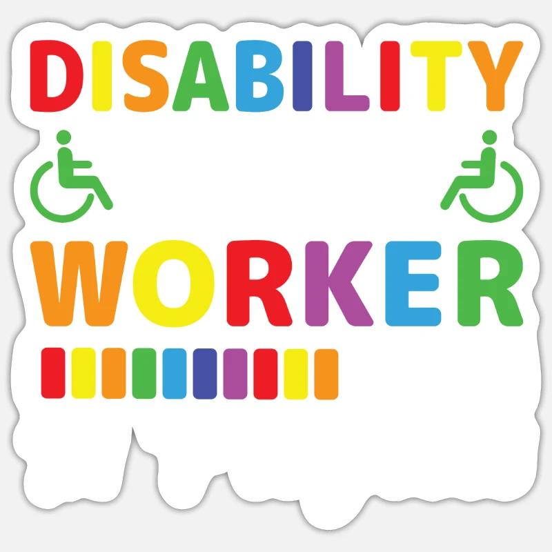 Disability Social Worker In Progress Sticker Größe S (10 x 10 cm)