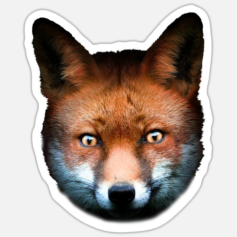 Fuchs Rotfuchs Tierisch Tiermotiv Kinder - Sticker Größe S (10 x 10 cm) - Mattweiß