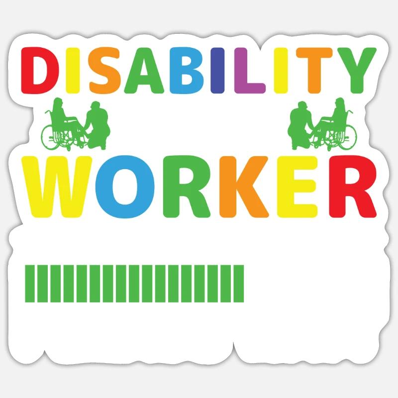 Disability Social Worker In Progress Sticker Größe S (10 x 10 cm)