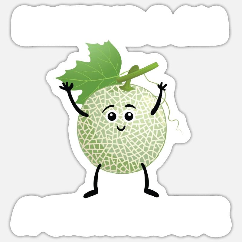 Cantaloupe melon - Sticker size S (10 x 10 cm) - white matte