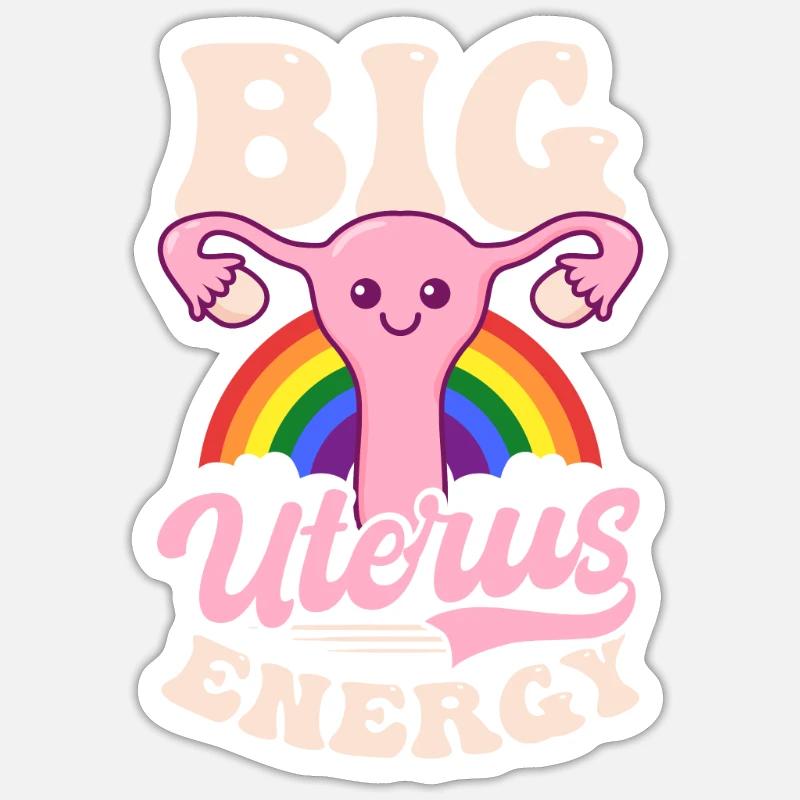 Roe v Wade Pro Choice Große Gebärmutter Energie Regenbogen Sticker Größe S (10 x 10 cm)