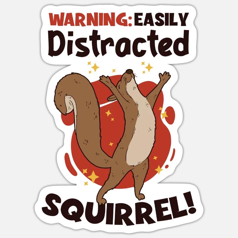 Easily Distracted Squirrel Japanese Fox Squirrel Sticker size S (10 x 10 cm)