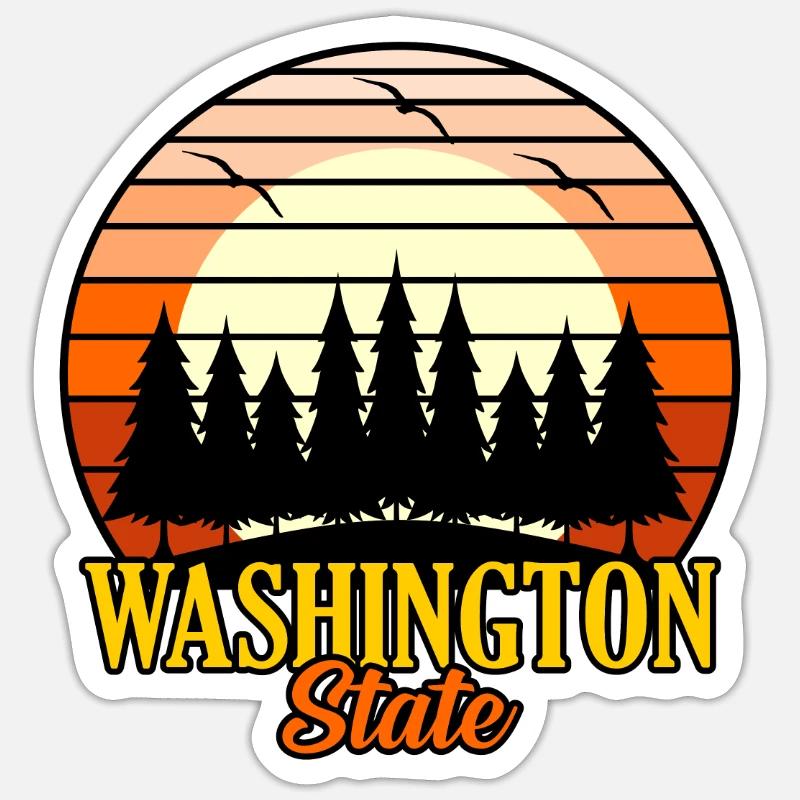 Washington State Geschenk - Sticker Größe S (10 x 10 cm) - Mattweiß